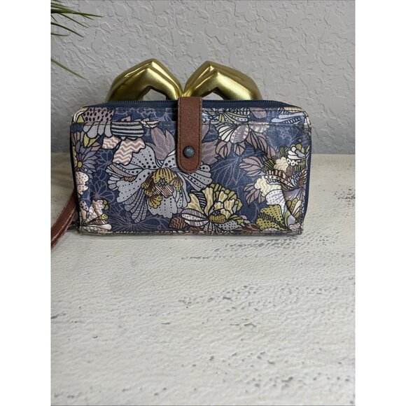 Sakroots Large Smartphone Wristlet Shadow Flower Power Wallet - Picture 3 of 15